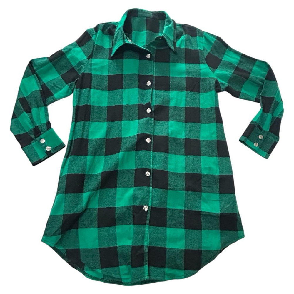 Women’s Flannel Button Down Shirt Dress NWOT